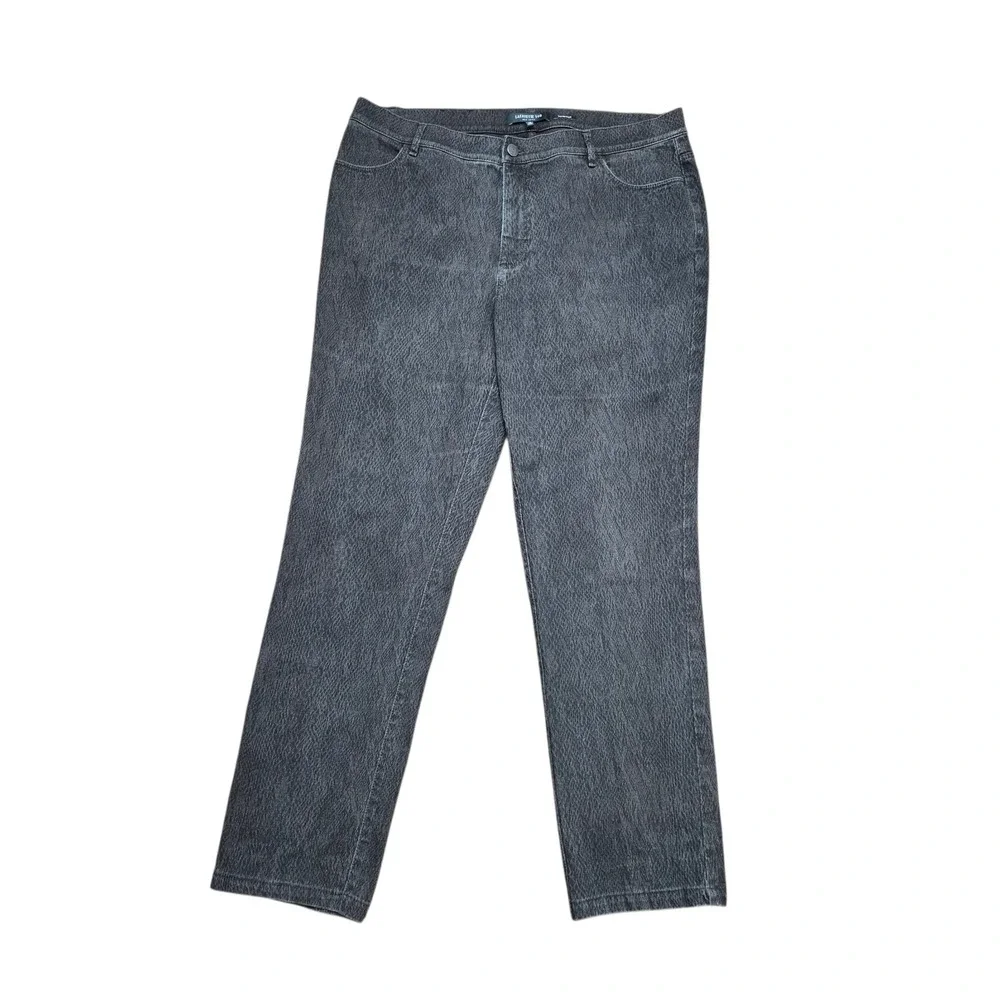 Lafayette 148 Women's Size‎ 14 Thompson Straight Leg Snake Texture Jeans